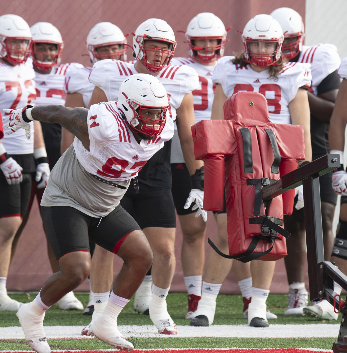 NU football practice, 8.4